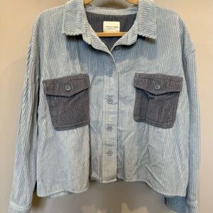 American Eagle Outfitters Blue Corduroy Shacket